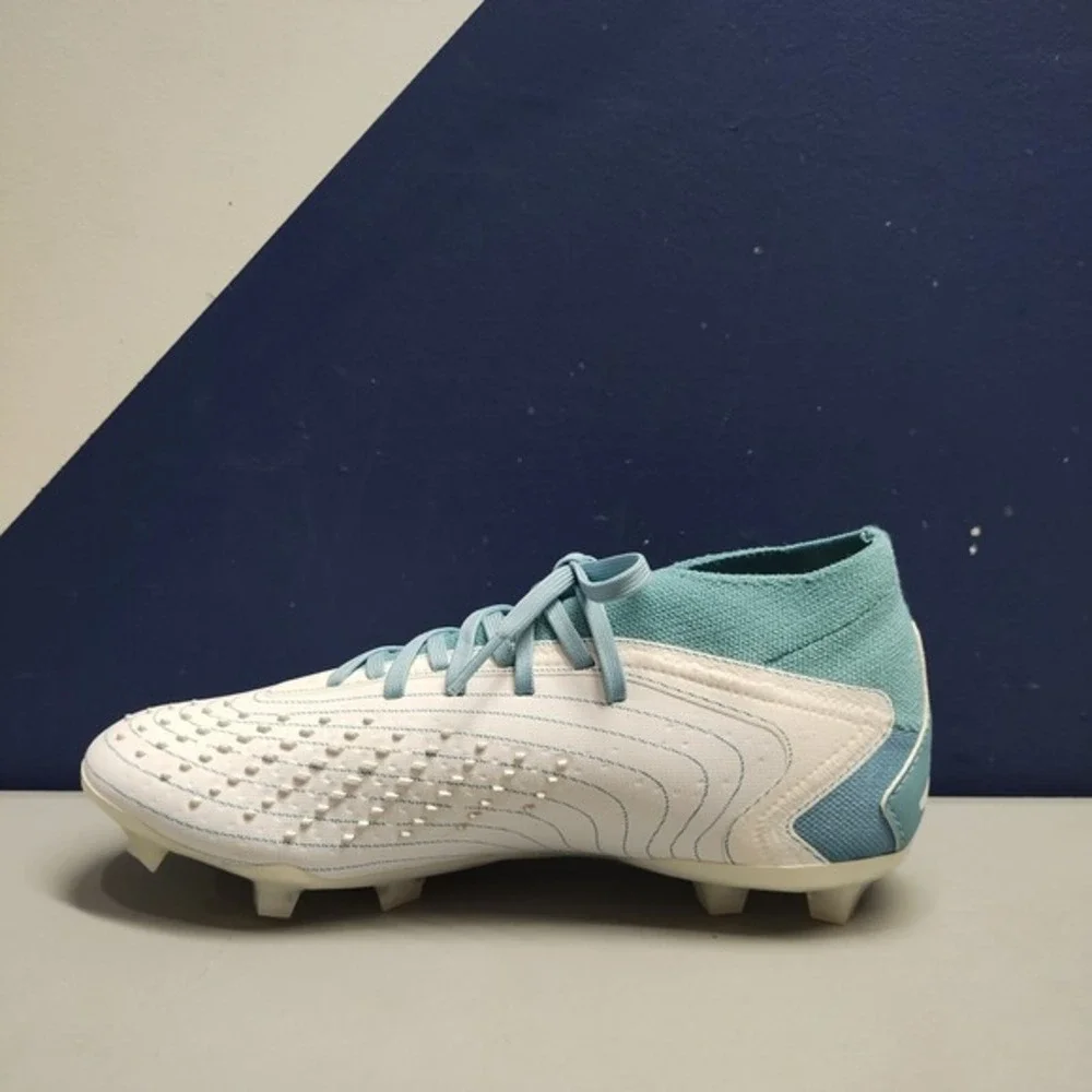 Adidas Predator Accuracy.2 FG Soccer Cleats Men US 5 White Blue Athletic Lace-Up